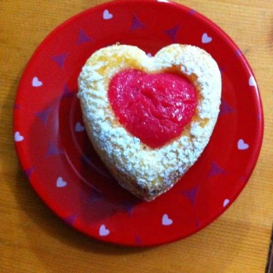 Muffin con cuore di fragola