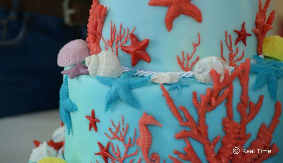 Particolare della torta meraviglie subacquee