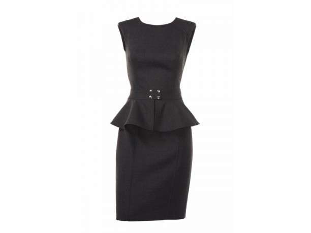 Peplum dress nero