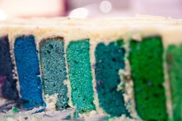 Torta Arlecchino blu e verde
