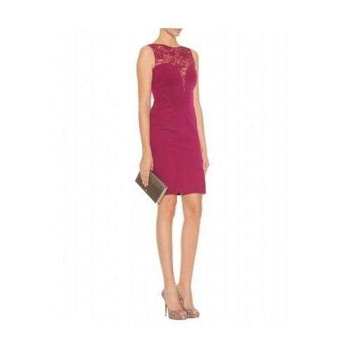 Vestito elegante Emilio Pucci magenta con accessori argento