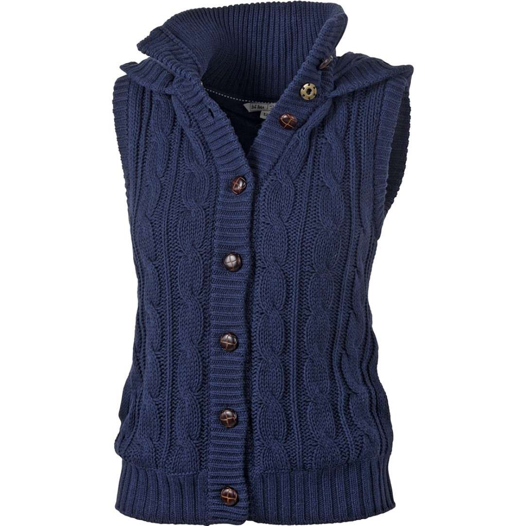 Gilet blu con bottoni