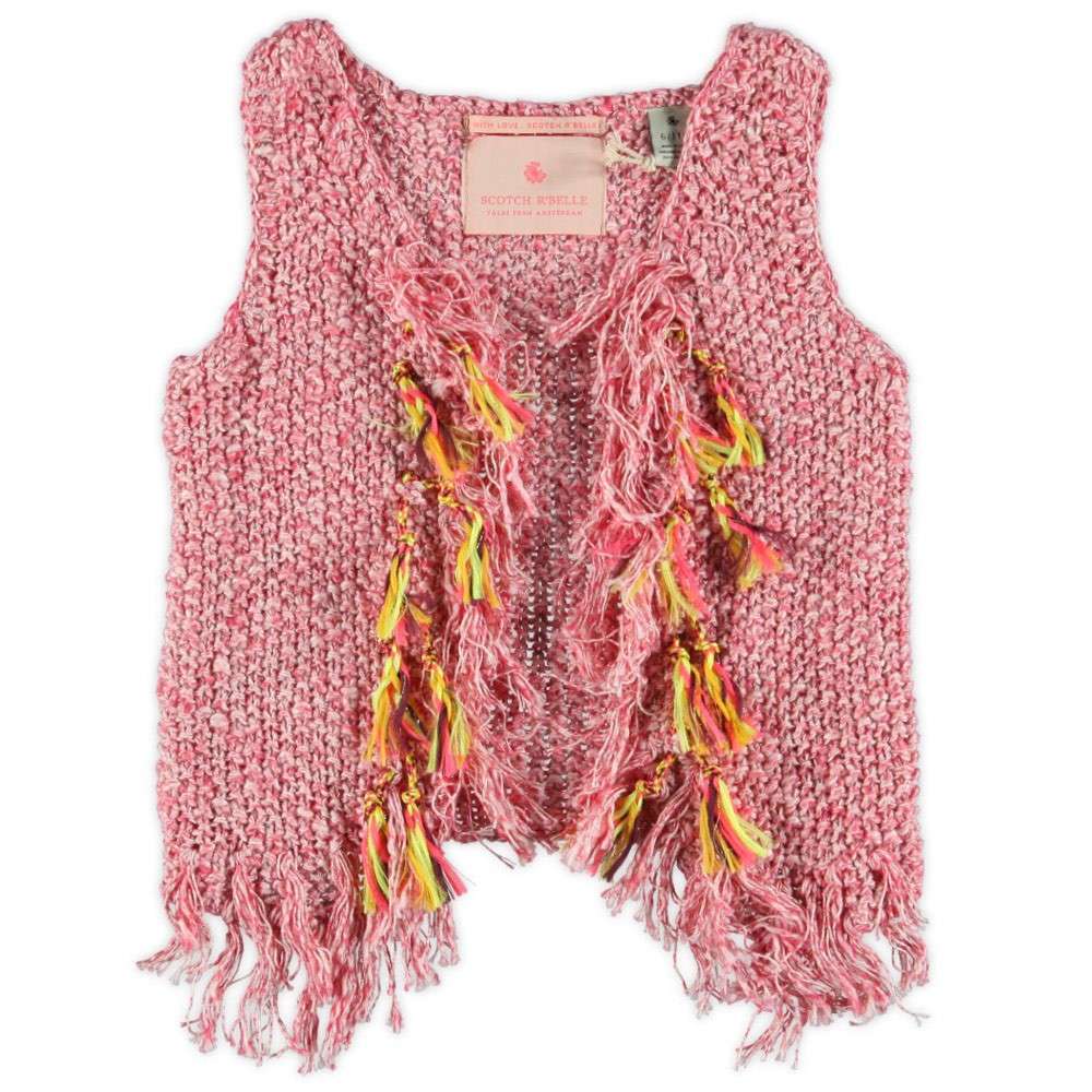 Gilet rosa con frange