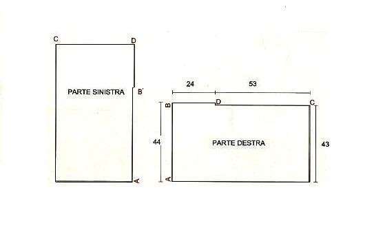 Misure del poncho a treccione