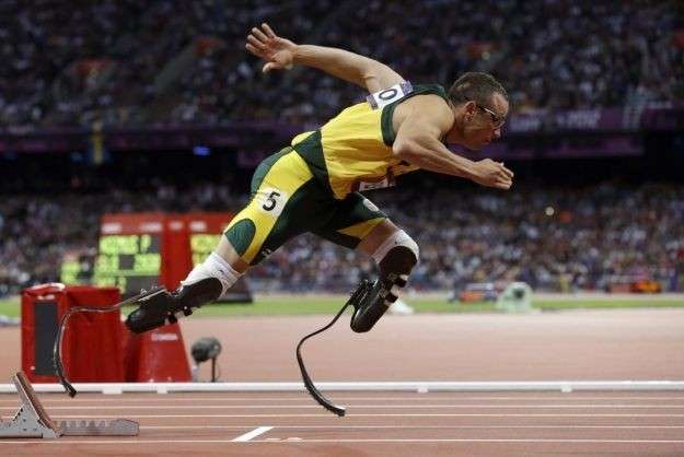 Pistorius mentre gareggia