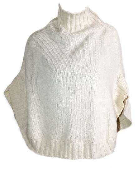 Poncho in lana candida