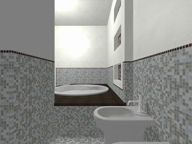 Bagno a mosaico grigio