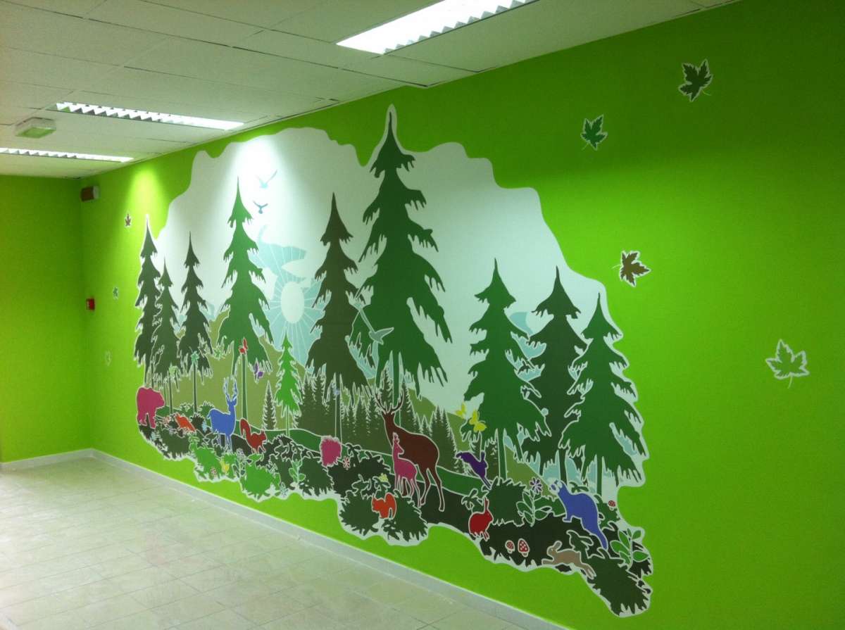 Murale con il bosco sulle pareti