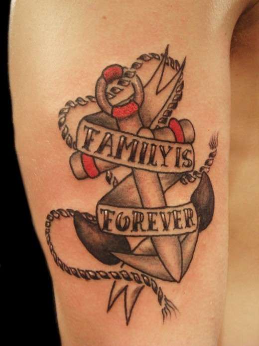 Tatuaggio con nome in stile marinaio