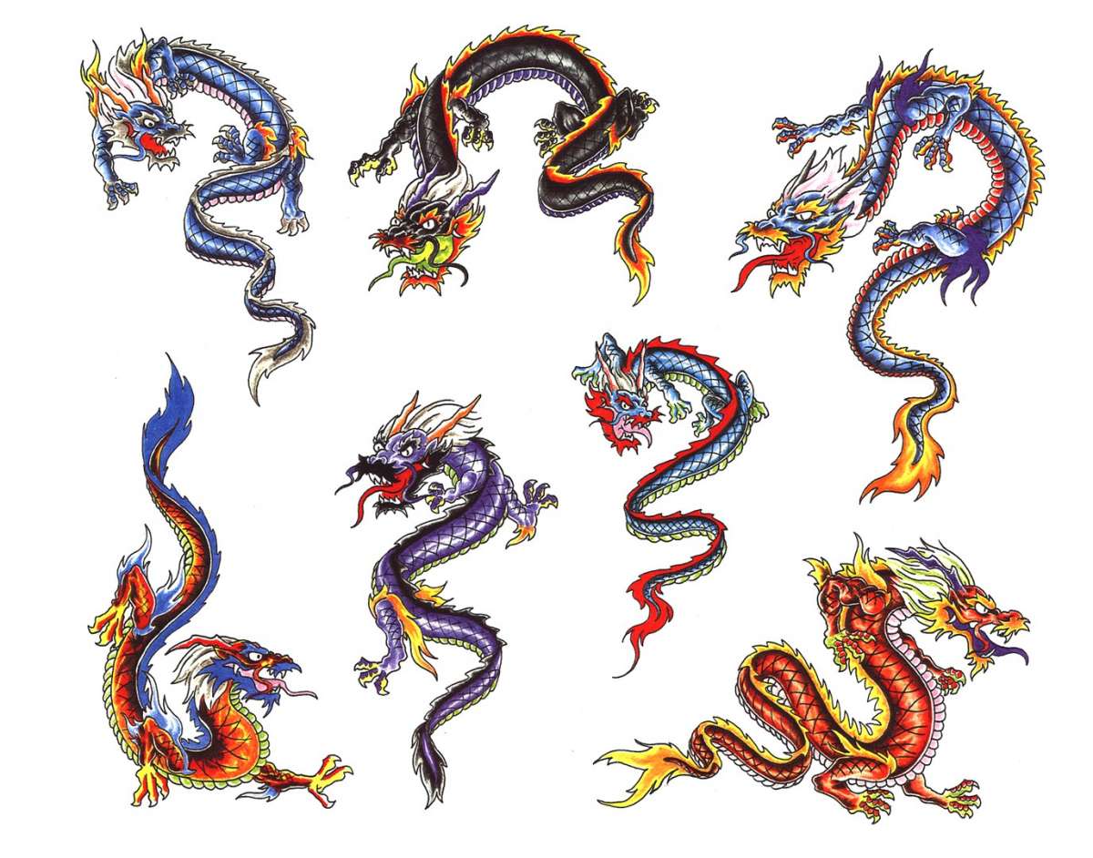 Tatuaggio giapponese con dragoni