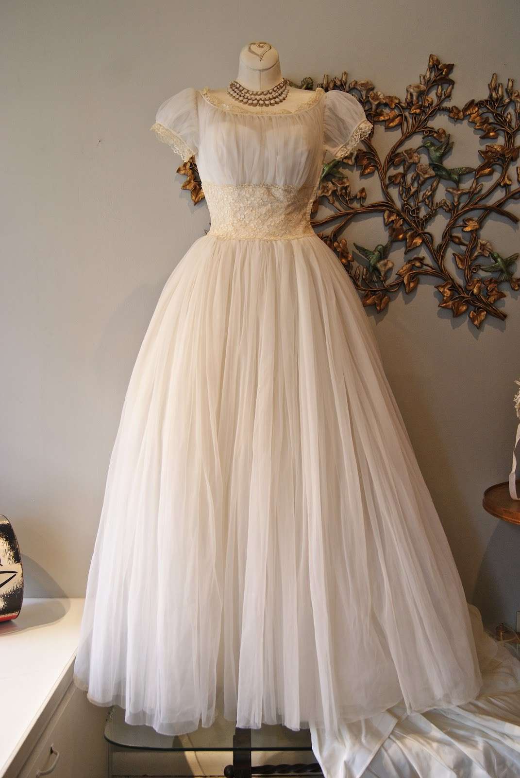 Abito da sposa anni 50 lungo in tulle