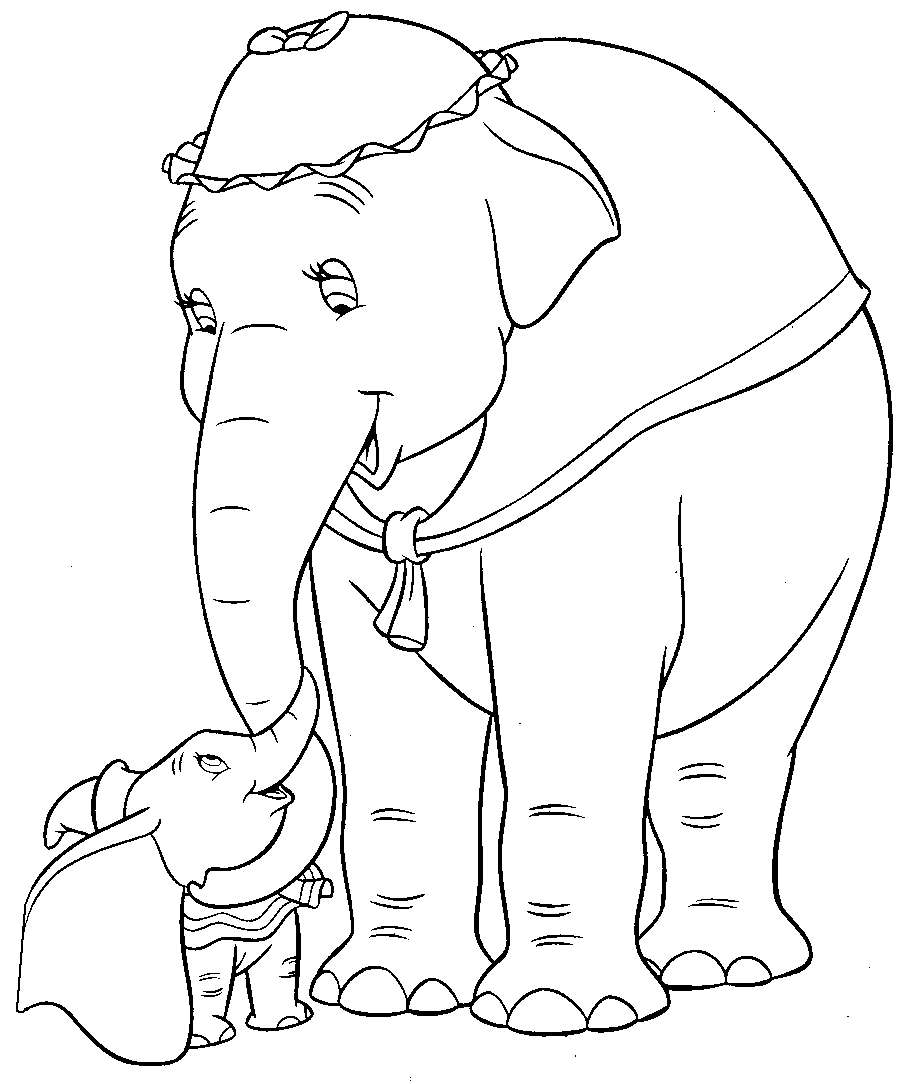 Disegno per la festa della mamma con elefantini teneri