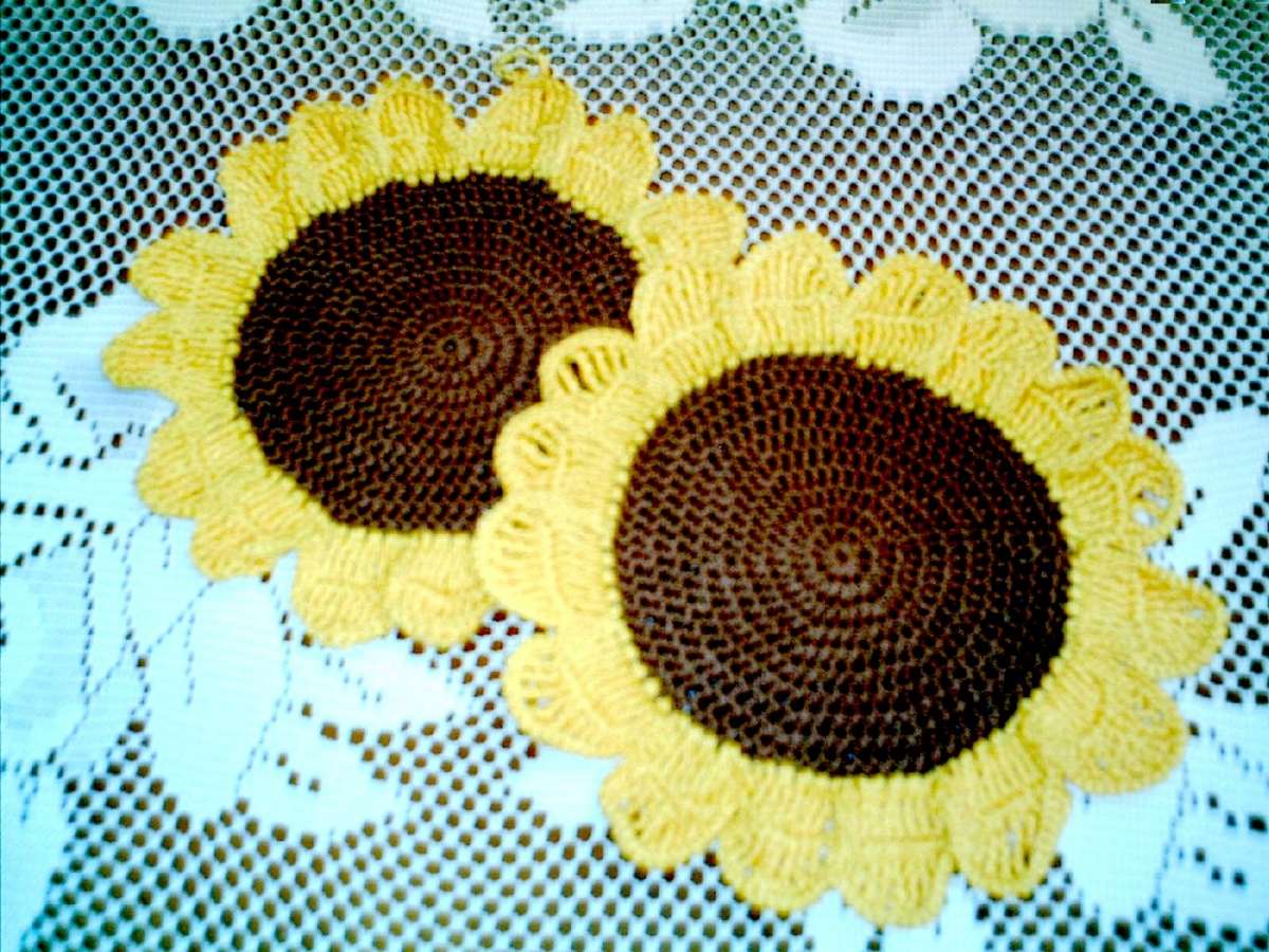 Girasoli all'uncinetto