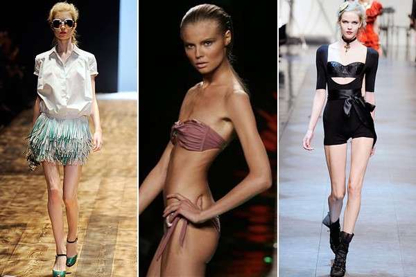 Modelle anoressiche in passerella