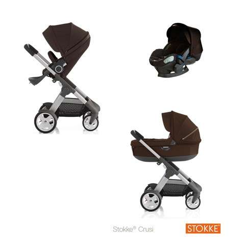 Passeggino Trio Stokke Crusi in marrone