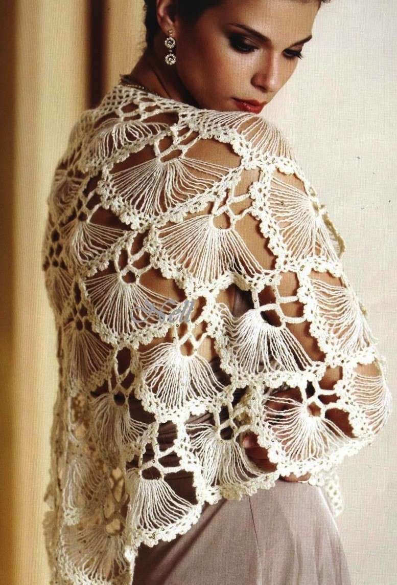 Scialle bianco crochet