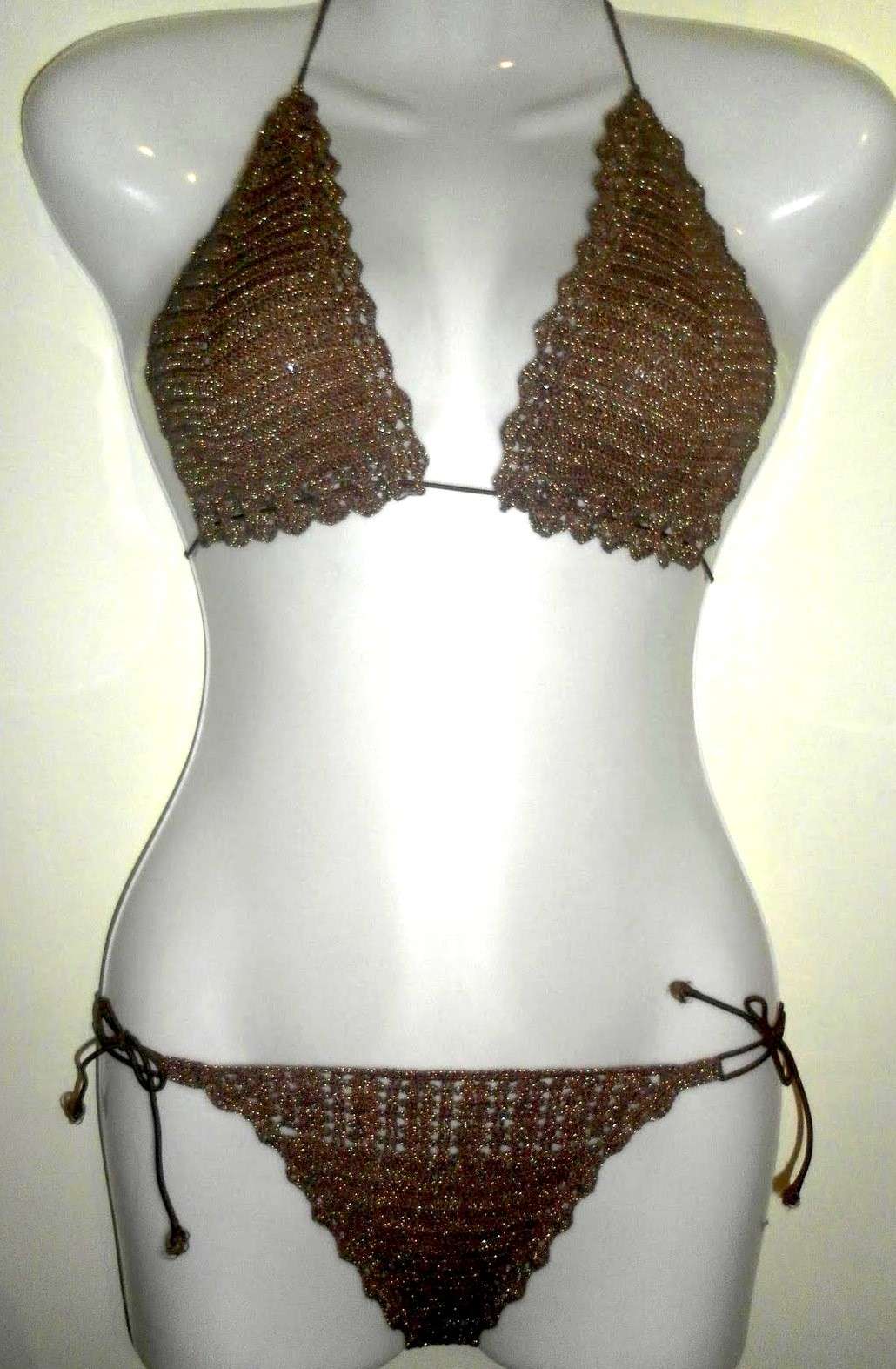 Bikini crochet bronzo