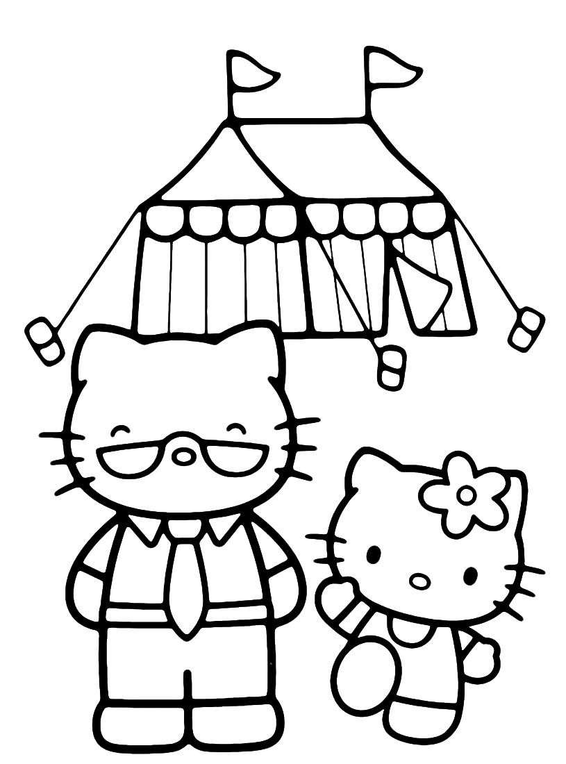 Disegno con Hello Kitty al circo