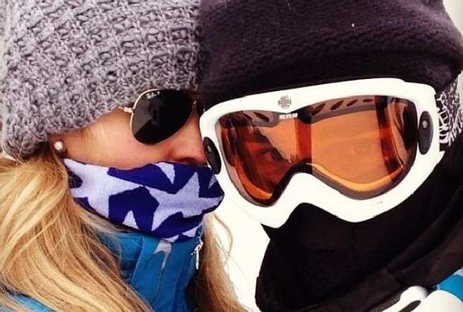 Bernardo Corradi ed Elena Santarelli in montagna