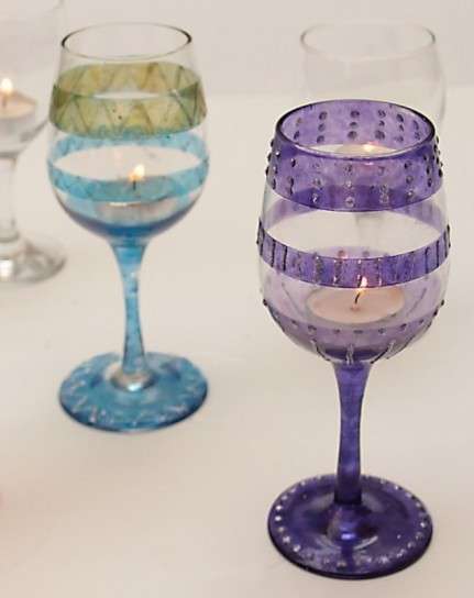 Bicchiere decorato a strisce