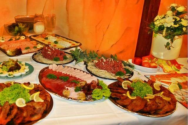 Buffet di piatti salati