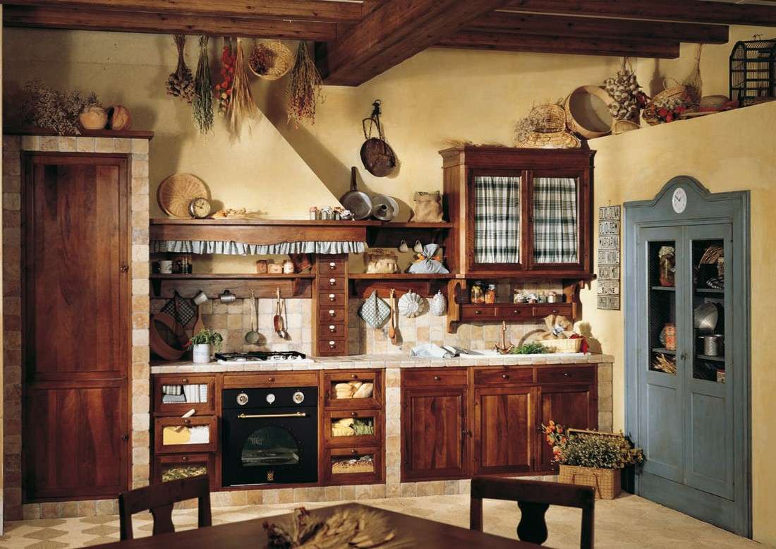 Cucina in muratura da campagna