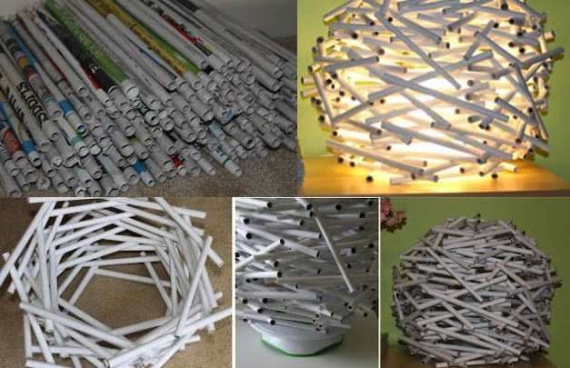 Lampada di carta riciclata