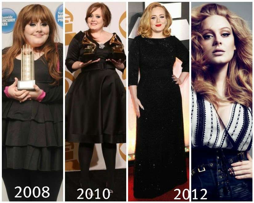 Adele prima e dopo il dimagrimento