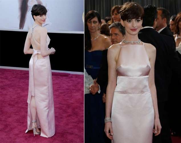 Anne Hathaway senza reggiseno