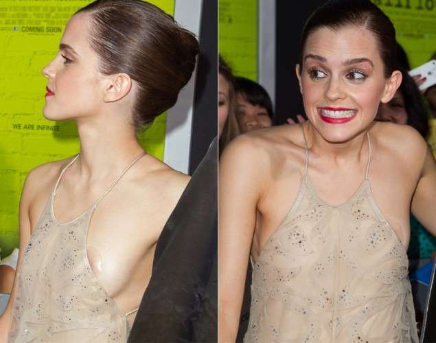 Emma Watson senza reggiseno