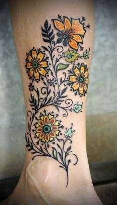 Tattoo fiori colorati