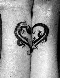 Cuori stilizzati per tattoo di coppia