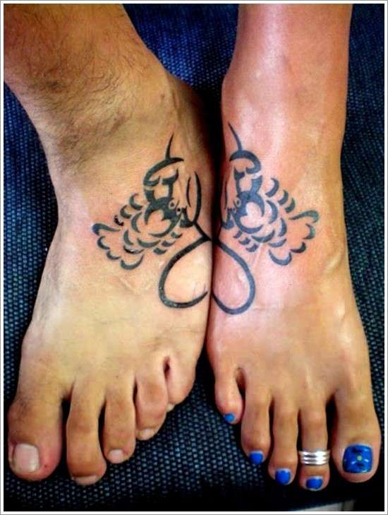 Tatuaggi di coppia sul piede