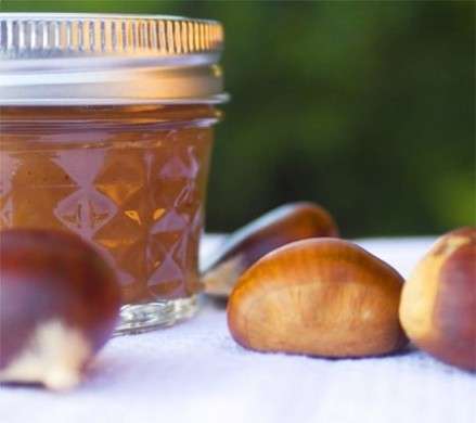 Barattolo di marmellata di castagne