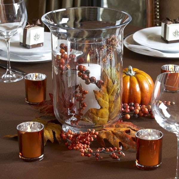 Candele chic per un matrimonio in autunno