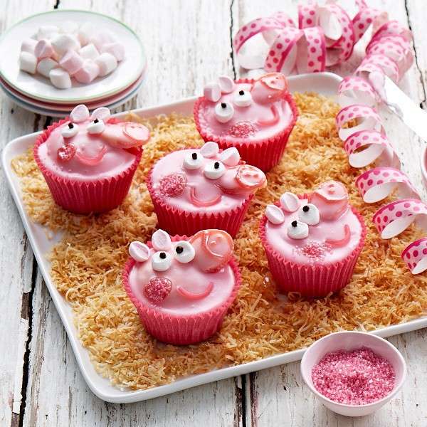 Cupcake rosa con Peppa Pig