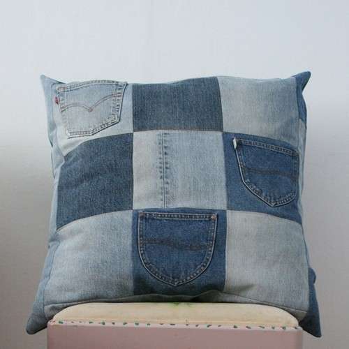 Cuscino jeans patchwork