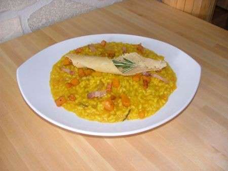 Piatto di risotto alla zucca