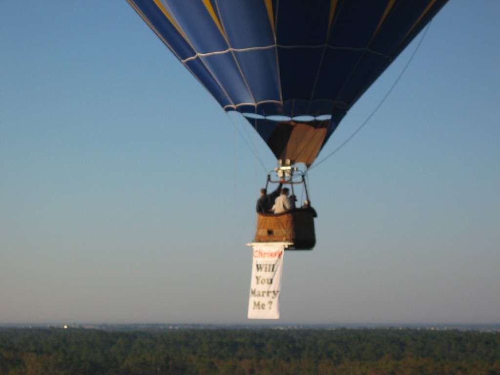 Proposta di fidanzamento in mongolfiera