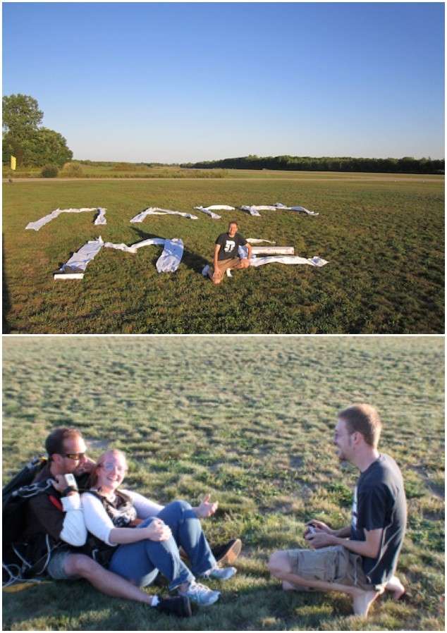Proposta di matrimonio con paracadute