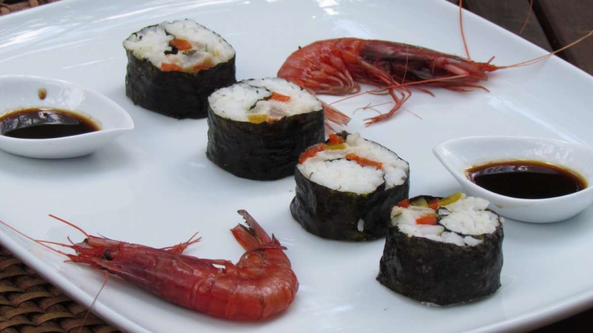 Sushi e gamberoni