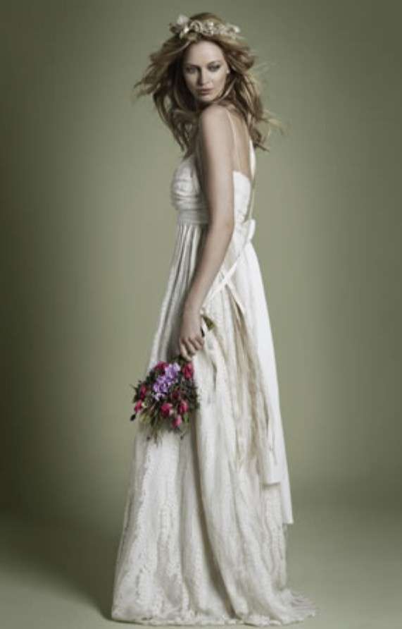 Abito da sposa hippie in pizzo