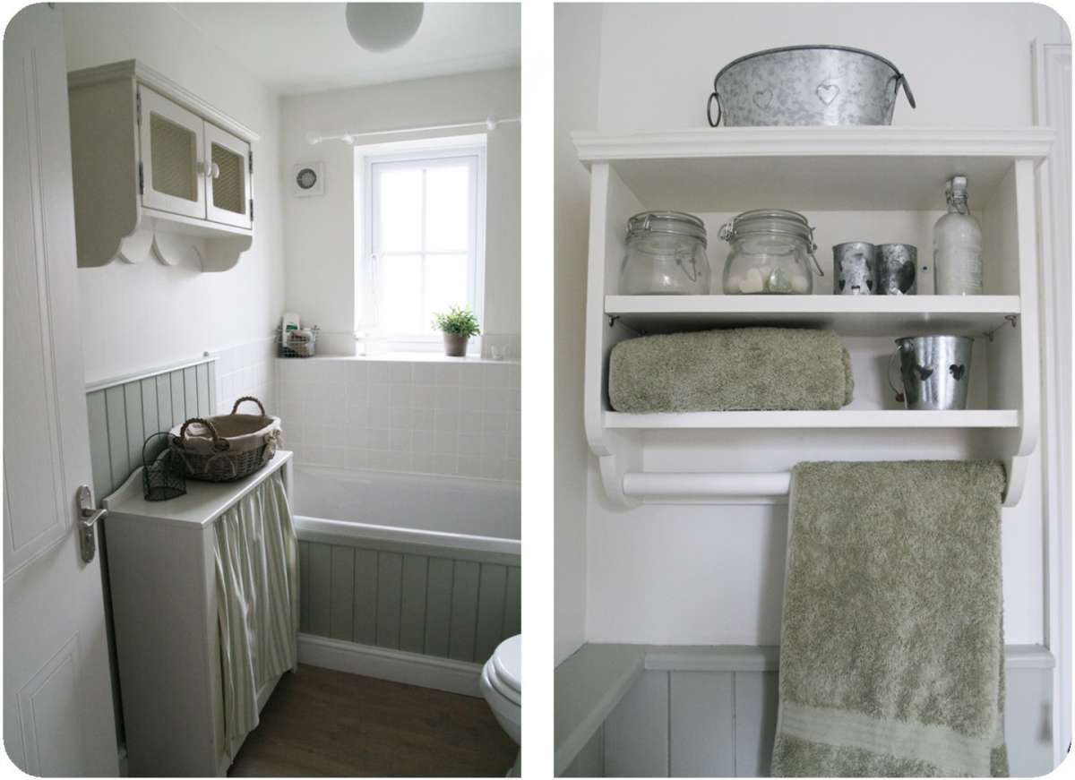 Bagno piccolo in stile shabby chic