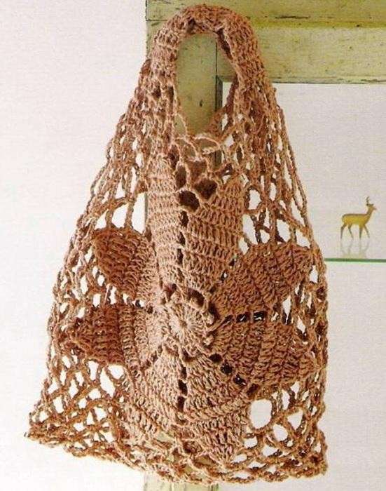 Borsa crochet con ricamo a fiore