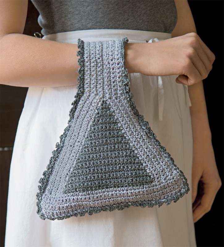 Borsa crochet da braccio grigia