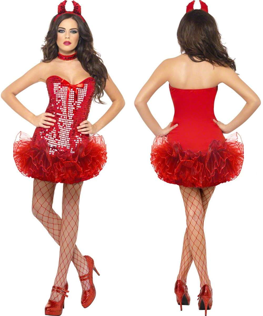 Costume rosso con pelliccia da diavoletta