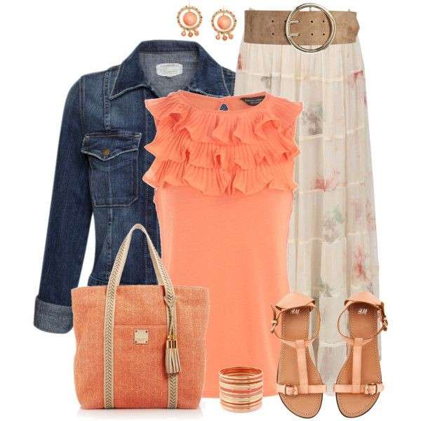 Gonna midi e accessori orange