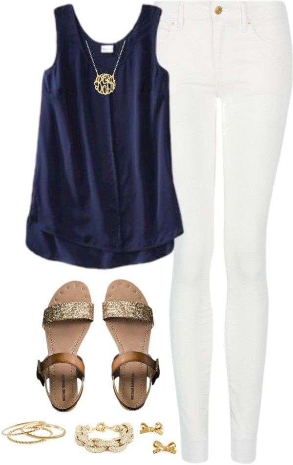 Look bianco e blu