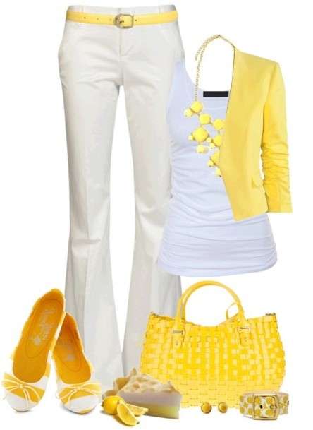 Look bianco e giallo