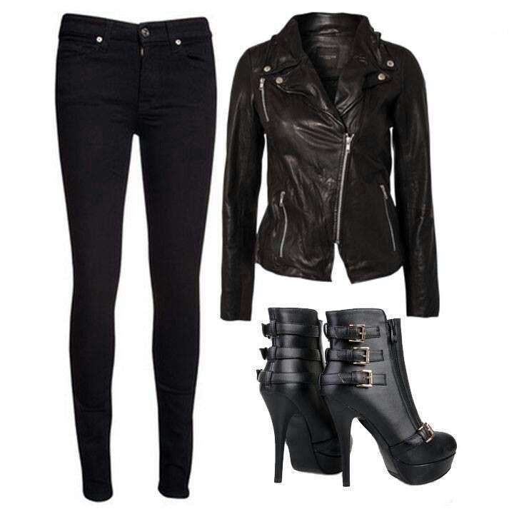 Look biker chic in total black